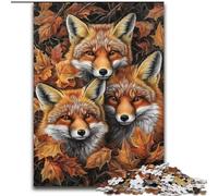 Puzzle da 1000 pezzi Volpe e foglie cadute Un puzzle da 1000 pezzi impegnativo per adolescenti, perfetto come decorazione per la casa o come regalo (dimensioni 26x38cm)