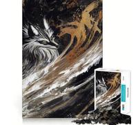 Puzzle da 1000 pezzi "Volpe Mistica dai Colori Vorticosi" per Adulti, Gioco di Logica, Relax e Divertimento, Design e Assemblaggio, Regalo di Natale (38x52cm)