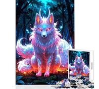 Puzzle da 1000 pezzi Volpe mistica nella foresta Decorazione per la casa Giocattoli Ottimi regali e giocattoli Gioco pratico Interessante riduzione dello stress Dimensioni 38x52cm