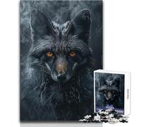 Puzzle da 1000 pezzi Volpe nel fumo nero per adulti, gioca e impara in modo intelligente, sentito per festeggiare, dimensioni 38x52cm