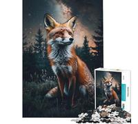 Puzzle da 1000 pezzi "Volpe nella foresta stellata" per adolescenti ideale per passare il tempo durante le vacanze a casa una sfida stimolante per ridurre lo stress 38x26cm