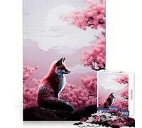 Puzzle da 1000 pezzi "Volpe Rossa Sotto i Ciliegi in Fiore" per adulti e ragazzi, gioco di abilità, rilassante e divertente, con bordi netti, ideale come regalo per le festività (38x52cm)