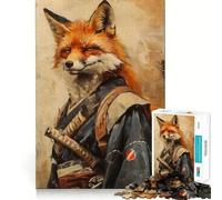Puzzle da 1000 pezzi "Volpe Samurai" per adulti, ideale per migliorare la memoria, per un piacevole momento di relax, un'opera d'arte da assemblare e collezionare (38x26cm)