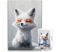 Puzzle da 1000 pezzi Volpe sorridente e gelida Rilassante Solo Tempo tranquillo Gioco di taglio preciso superiore Dimensioni giocattolo 38x26cm
