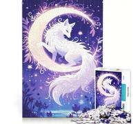 Puzzle da 1000 pezzi "Volpe sulla Luna" arte digitale fai-da-te sfida difficile con pezzi completamente ad incastro di forma casuale 50x75cm
