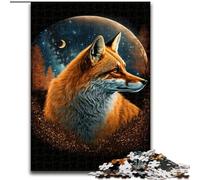 Puzzle da 1000 pezzi "Volpe sulla Luna" per adulti e ragazzi, per ammazzare il tempo durante le vacanze Ogni pezzo è unico Gioco divertente e stimolante per tutta la famiglia (26x38cm)