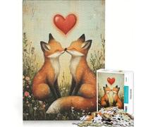 Puzzle da 1000 pezzi Volpi innamorate - Gioco rilassante per genitori e figli amici e familiari 50x75cm
