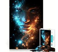 Puzzle da 1000 pezzi Volto Celeste︰ Blu e Arancione Scintillante Bordo Liscio Gioco Creativo Giocattolo Rilassante Momenti di Gioco Divertente Regalo di Compleanno (38x26cm)