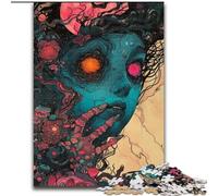 Puzzle da 1000 pezzi "Volto psichedelico" per adulti e adolescenti, perfetto per trascorrere il tempo in casa e migliorare l'amore tra coppie (26x38cm)