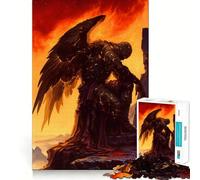 Puzzle da 1000 pezzi "Vulcano Stone Angel Knight" per adolescenti,stimolante per la mente,divertimento senza spazi vuoti,incastro perfetto,piacevole svago per interni (38x52cm)