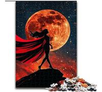 Puzzle da 1000 pezzi "Warrior Girl Under The Moon" per adolescenti, giochi divertenti per famiglie, attività divertenti a casa, regalo di compleanno, regali da viaggio (26x38cm)