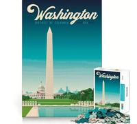 Puzzle da 1000 pezzi Washington DC Travel Poste Flawless Fit Art Mind Challenge Toy Gioco per il tempo libero Divertente regalo di compleanno (50x75cm)
