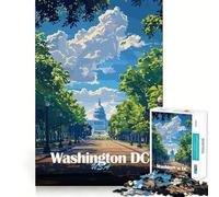 Puzzle da 1000 pezzi Washington DC, USA, Campidoglio, bordo fine, gioco di abilità mentale, rilassante, regalo di Natale artistico (38x26cm)