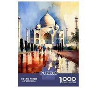 Puzzle Da 1000 Pezzi - Watercolor Taj Mahal Puzzle Gioco Rompicapo Decorazione Da Parete Offerta Come Regalo Per Tutta La Famiglia 52x38cm/1000pcs