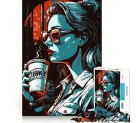 Puzzle da 1000 pezzi "We Love Coffee" per adolescenti stimola la mente,divertente,con taglio di alta precisione,attività rilassante e pausa rigenerante (38x26cm)