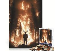 Puzzle da 1000 pezzi Wendigo Forest Fire Guardian per adolescenti, per sviluppare le capacità logiche, per un'attività rilassante e precisa, ideale come regalo di Natale (50x75cm)