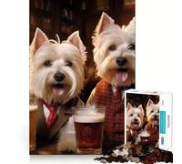 Puzzle da 1000 pezzi West Highland Terrier Pub,gioco di concentrazione,lavorazione artigianale di precisione,hobby affascinante per i momenti di svago (38x26cm)