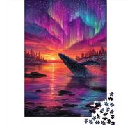 Puzzle Da 1000 Pezzi - Whale Watching Aurora Borealis Puzzle Gioco Rompicapo Decorazione Da Parete Offerta Come Regalo Per Tutta La Famiglia 38x26cm/1000pcs