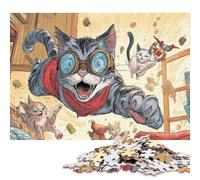 Puzzle da 1000 pezzi "Whiskered Heroes - Un'avventura nella città dei baffi" per adulti, puzzle, puzzle da 1000 pezzi (75 x 50 cm)