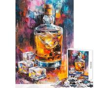 Puzzle da 1000 pezzi Whiskey & Ice una vibrante natura morta rompicapo per adulti gioco di logica difficile ideale come regalo per tutta la famiglia (dimensioni 38x52cm)
