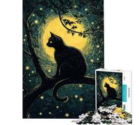 Puzzle da 1000 pezzi "Whispering Night Whiskers" Gioco rompicapo stimolante giocattolo educativo regalo per donne e uomini (dimensioni 75x50cm)