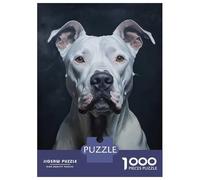 Puzzle Da 1000 Pezzi White Dogo Argentino Portrait Puzzle Per Adulti Gioco Pratico Sfida Difficile Interazione Genitore-figlio 70x50cm/1000pcs