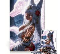 Puzzle da 1000 pezzi White Fox Spirit per adulti, con motivi che richiamano il potere della luce, offrono divertimento e presentano bordi precisi Regalo significativo (50x75cm)