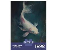 Puzzle Da 1000 Pezzi White Koi Fish Painting Puzzle Per Adulti Gioco Pratico Vacanza A Casa Passatempo Natale Compleanno Regali 38x26cm/1000pcs