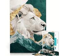 Puzzle da 1000 pezzi White Lion Mountain,sfida mentale,taglio di alta precisione,divertente passatempo (38x52cm)