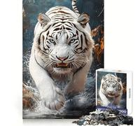 Puzzle da 1000 pezzi White Tiger Splash per adolescenti, stimolante per la mente, ideale per momenti di relax e riflessione, con bordi definiti Regalo stagionale (38x52cm)