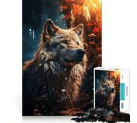 Puzzle da 1000 pezzi "White Wolf at Golden Hour" per ragazzi,gioco di concentrazione mentale,bordi lisci e tagliati con precisione,perfetto come regalo di Natale (38x52cm)
