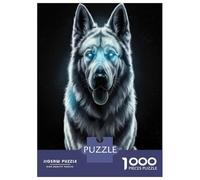 Puzzle Da 1000 Pezzi White Wolf with Glowing Eyes Puzzle Per Adulti Gioco Per Famiglie Migliora La Memoria Ideale Come Regalo Per Tutta La Famiglia 52x38cm/1000pcs