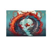 Puzzle da 1000 pezzi Whjdpp Fish Leap Dragon Gate immagine educativa intellettuale puzzle in legno, puzzle divertenti, gioco antistress