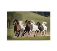Puzzle da 1000 pezzi Whjdpp Horses at The Gallop Picture Puzzle educativi in legno intellettuale, puzzle divertenti, gioco antistress