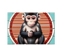 Puzzle da 1000 pezzi Whjshop The Silent Monkey Stampe Puzzle educativi in legno intellettuale, puzzle divertenti, puzzle antistress