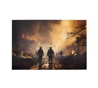Puzzle da 1000 pezzi Whjshop Vigili del fuoco che combattono gli incendi Stampe educativi puzzle in legno intellettuali, puzzle divertenti, puzzle antistress