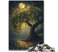 Puzzle da 1000 pezzi Willow Tree Under The Moon per adolescenti, aiuta il cervello ad allenarsi, giocattoli avvincenti per coltivare la pazienza, gioco di sfida unico (50x75cm)