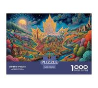 Puzzle da 1000 pezzi Winter Maple Impossible Hard Difficult Challenging - Topo in un campo di fiori al chiaro di luna per adulti, idea 70x50 cm/1000 pezzi.
