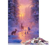 Puzzle da 1000 pezzi "Winter Wonderland", difficoltà alta, giochi educativi, giocattoli, regali di Natale (38x26 cm)