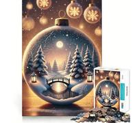 Puzzle da 1000 pezzi "Winter Wonderland Ornament Bridge",un gioco di logica e allenamento mentale con incastri precisi e senza spazi vuoti,una sfida interattiva per la casa (50x75cm)