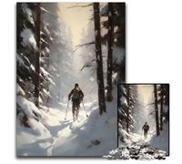 Puzzle da 1000 pezzi "Winter Wonderland Skier" puzzle difficili per adulti giocattolo educativo per adolescenti decorazione per casa e ufficio 1000 pezzi (38x26 cm).
