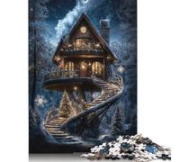 Puzzle da 1000 pezzi Winter Wonderland Treehouse, rompicapo per adulti, puzzle per bambini adulti, regalo di Natale 1000 pezzi (75x50 cm)