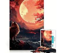 Puzzle da 1000 pezzi "Wolf Cherry Blossom" - Gioco di logica e divertimento mentale,pezzi che si incastrano perfettamente,attività rilassante di gruppo al chiuso (38x26cm)