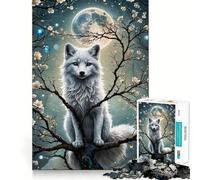 Puzzle da 1000 pezzi "Wolf Cherry Blossom Japan" per ragazzi,gioco cognitivo,perfetto per stimolare la creatività,ideale per giochi in famiglia (38x26cm)