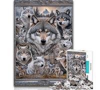 Puzzle da 1000 pezzi Wolf Collage per adulti e adolescenti, aiuta il cervello ad allenarsi Giocattoli avvincenti per coltivare la pazienza Adatto alle coppie (38x26cm)