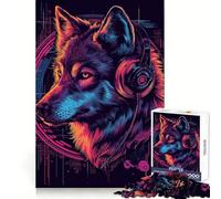Puzzle da 1000 pezzi Wolf Cyberpunk Neon Teenagers, stimolante per la concentrazione, ideale per il relax e il divertimento, con incastri a pressione Regalo memorabile (38x26cm)