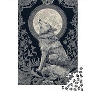 Puzzle Da 1000 Pezzi Wolf Howling at Moon Art Print-2 Puzzle Per Adulti Gioco Per Famiglie Decorazione Perfetta Regali Unici Per Compleanno E Natale 70x50cm/1000pcs