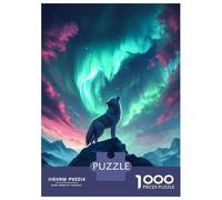 Puzzle Da 1000 Pezzi Wolf Howling Under Aurora Borealis Puzzle Per Adulti Gioco Rompicapo Decorazione Perfetta Regali Unici Per Compleanno E Natale 38x26cm/1000pcs