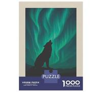 Puzzle Da 1000 Pezzi Wolf Howling Under Aurora Borealis Puzzle Per Adulti Gioco Rompicapo Vacanza A Casa Ammazzare Il Tempo Offerta Come Regalo Per Tutta La Famiglia 70x50cm/1000pcs