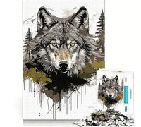 Puzzle da 1000 pezzi Wolf Paint per adulti,gioco di problem solving,taglio di qualità professionale,rilassante attività di gruppo al chiuso (38x26cm)